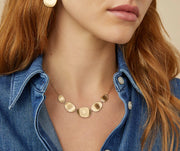 Lunaria Petal Necklace in 18K Yellow Gold, 16.5in