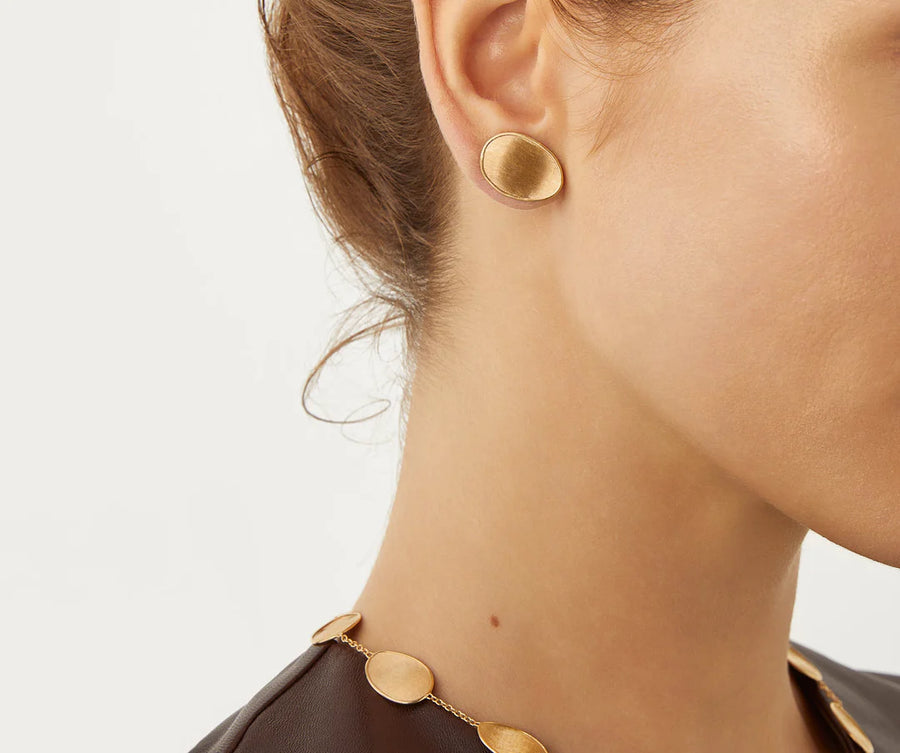 18K Yellow Gold Petal Small Stud Earrings