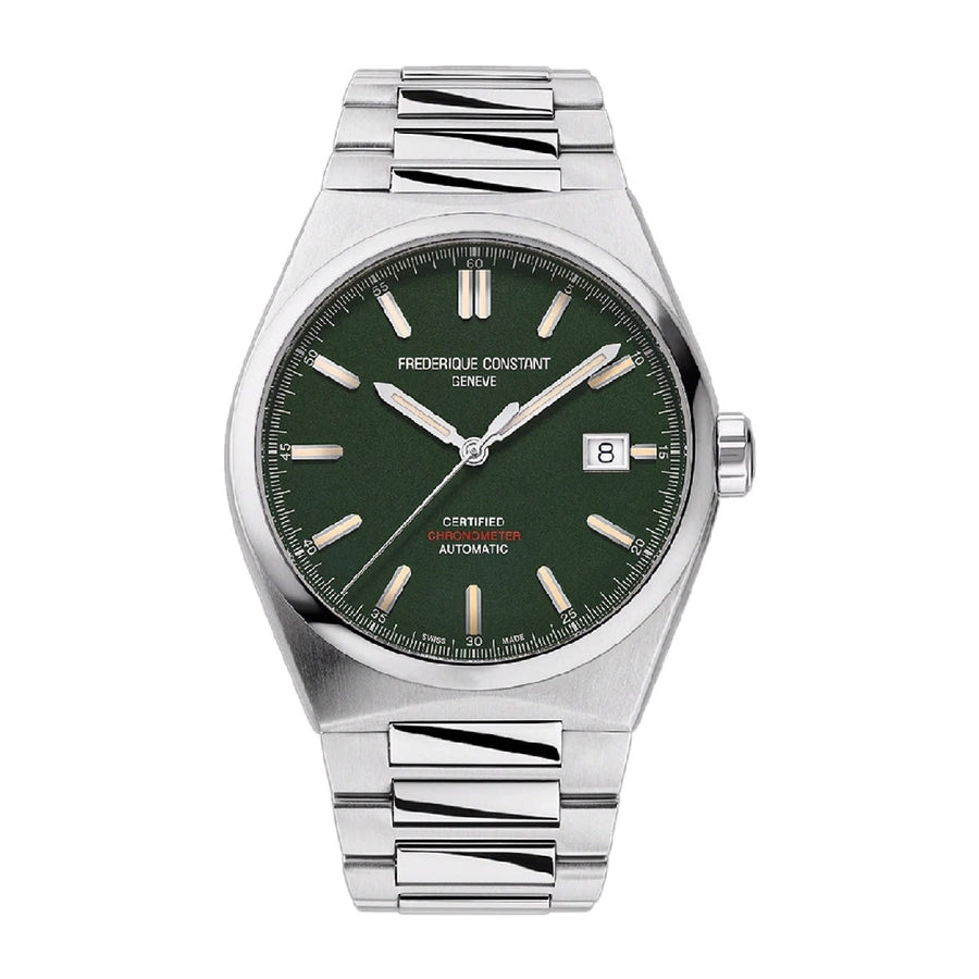 39mm Highlife Automatic COSC Watch with Green Dial in Stainless Steel, Bracelet