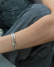 Points North Hinged Bangle Bracelet in Sterling Silver Large