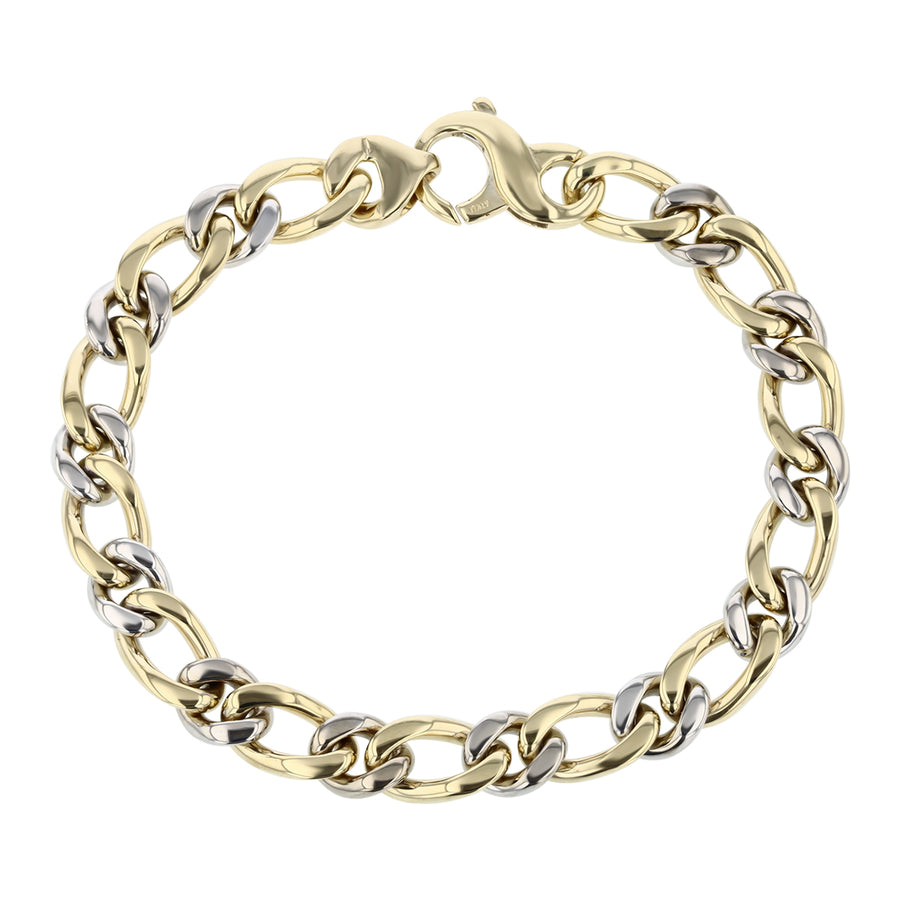 Bracelet in 14k Yellow and White Gold, 8.25in