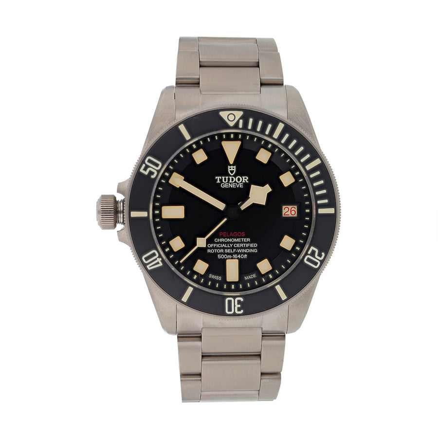 42mm Tudor Pelagos Watch with Black Dial in Titanium, Bracelet