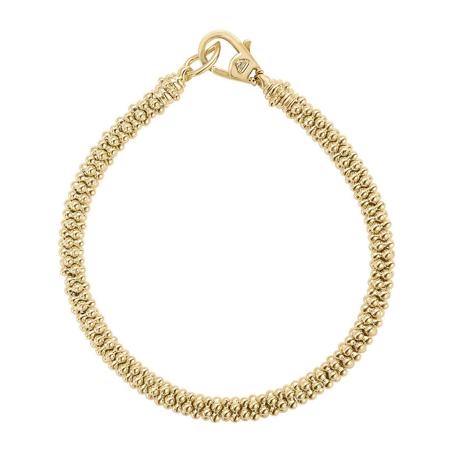 Caviar Gold Basic Rope Bracelet in 18K Yellow Gold, Size 7