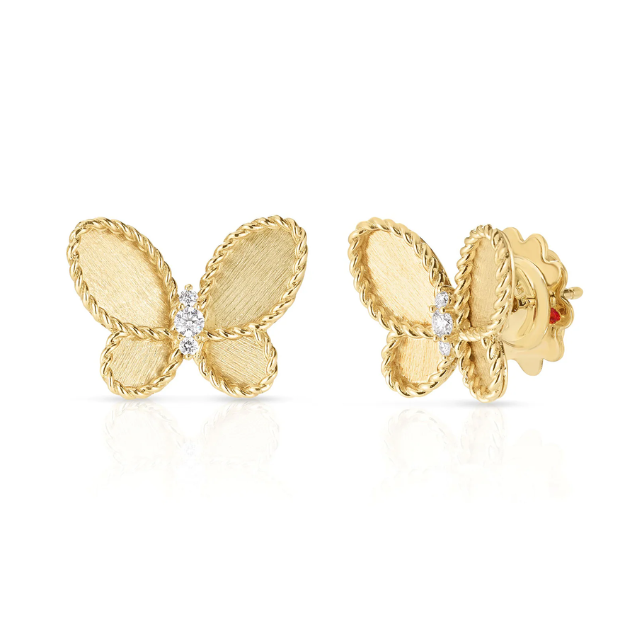 Jasmine Diamond Butterfly Earrings in 18K Yellow Gold
