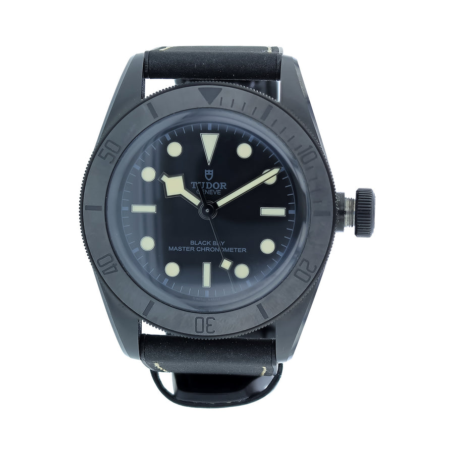 41mm Tudor Black Bay Watch with Black Dial in Black Ceramic, Strap