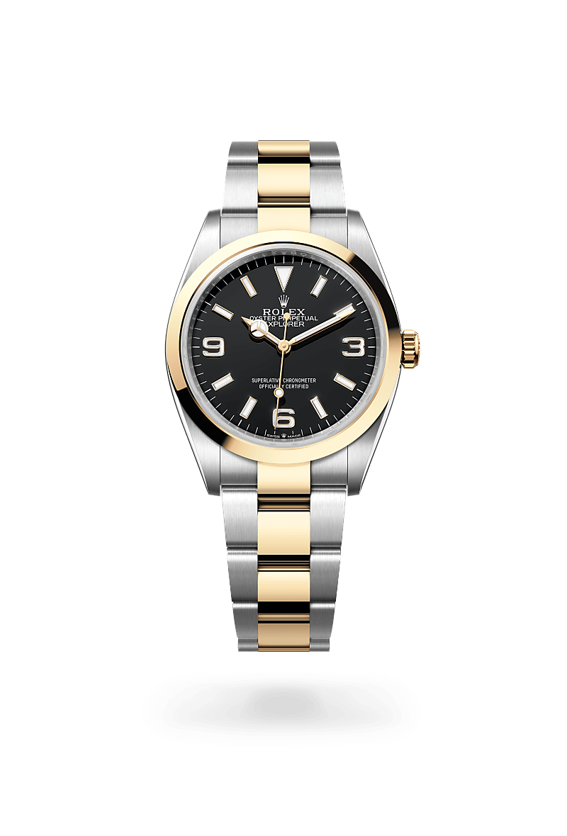 rolex Explorer in Yellow Rolesor - combination of Oystersteel and yellow gold,  - Schiffman's Jewelers