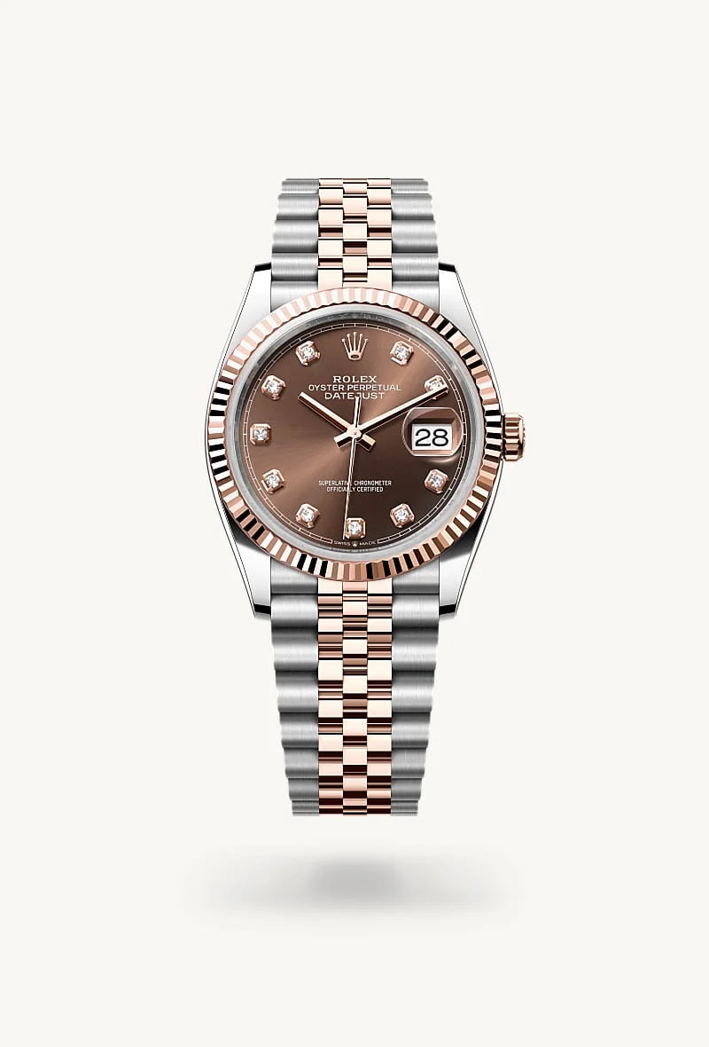 rolex Datejust in Everose Rolesor - combination of Oystersteel and Everose gold, M126231-0053 - Schiffman's Jewelers