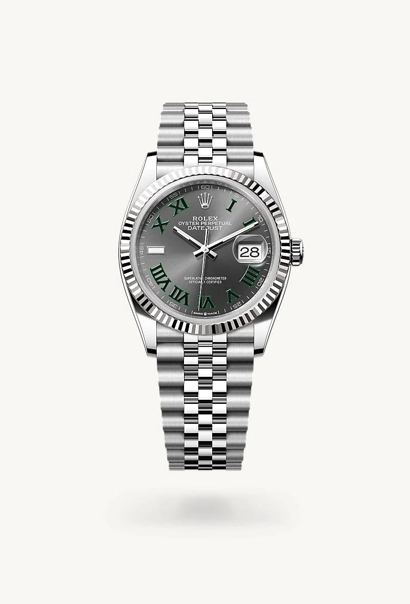 Rolex Datejust in White Rolesor - combination of Oystersteel and white gold, M126234-0045 - Schiffman's Jewelers
