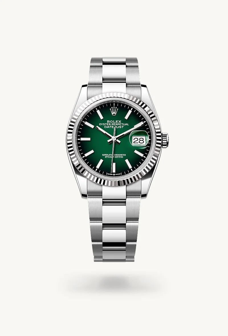 Rolex Datejust in White Rolesor - combination of Oystersteel and white gold, M126234-0060 - Schiffman's Jewelers