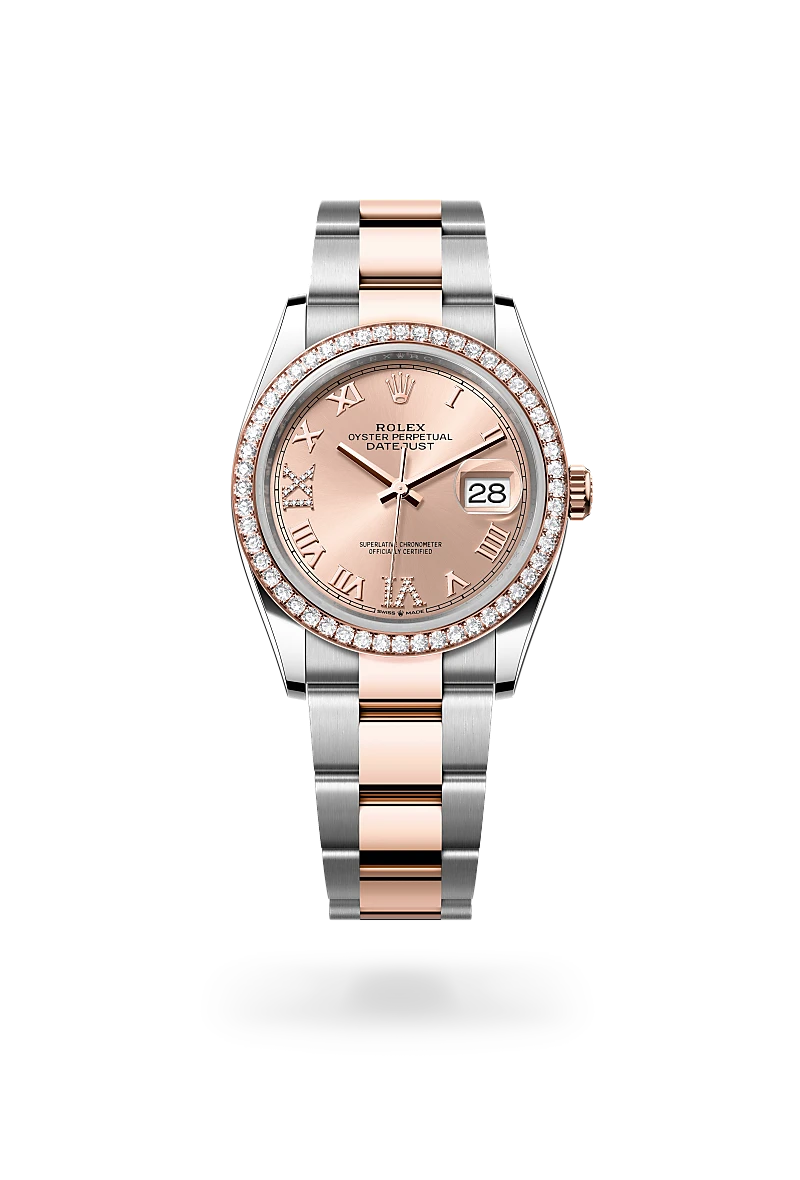 rolex Datejust in Everose Rolesor - combination of Oystersteel and Everose gold, M126281RBR-0016 - Schiffman's Jewelers