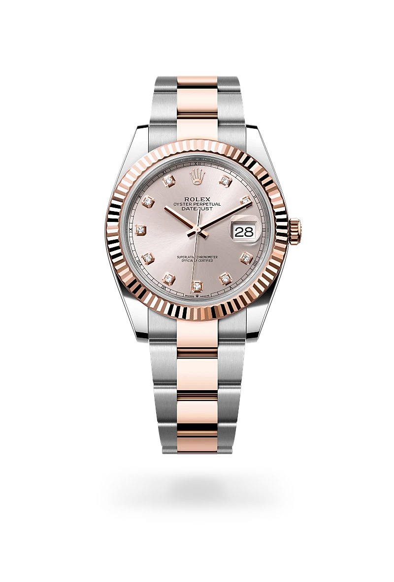 rolex Datejust in Everose Rolesor - combination of Oystersteel and Everose gold, M126331-0007 - Schiffman's Jewelers