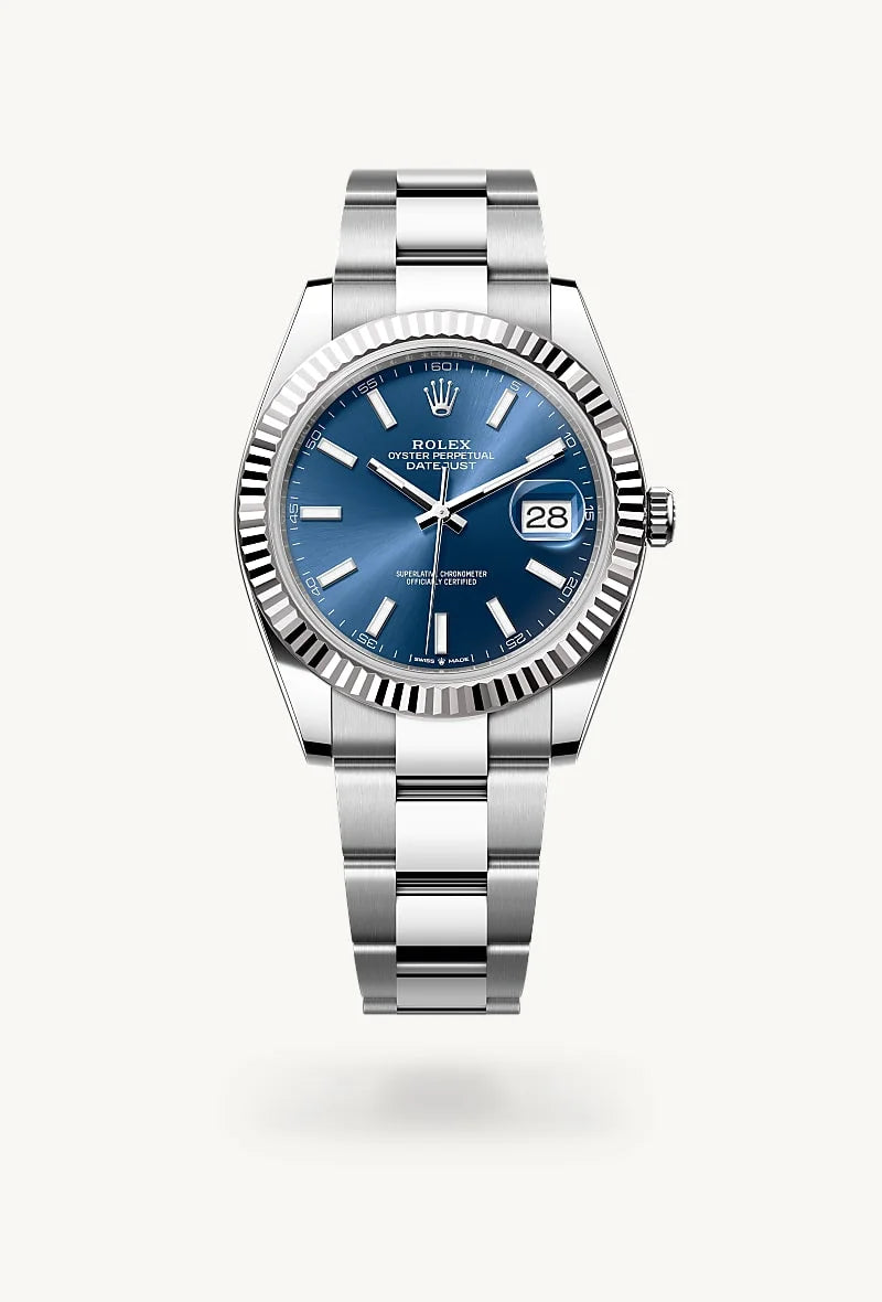 rolex Datejust in White Rolesor - combination of Oystersteel and white gold, M126334-0001 - Schiffman's Jewelers