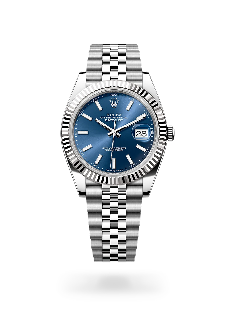 rolex Datejust in White Rolesor - combination of Oystersteel and white gold, M126334-0002 - Schiffman's Jewelers