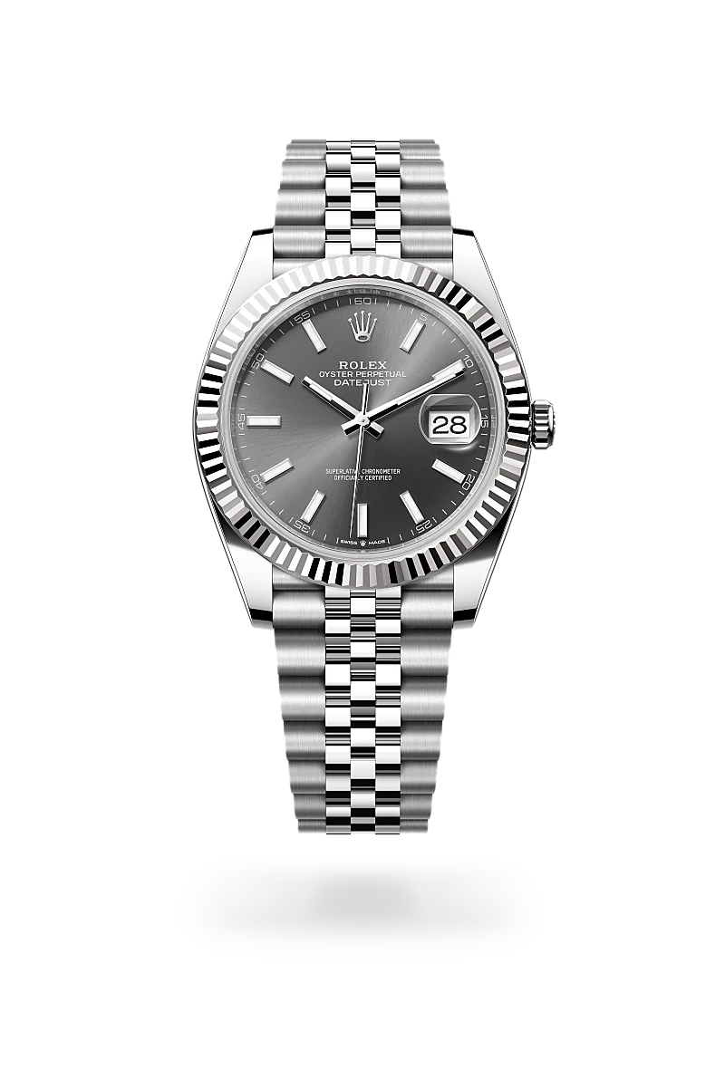 rolex Datejust in White Rolesor - combination of Oystersteel and white gold, M126334-0014 - Schiffman's Jewelers