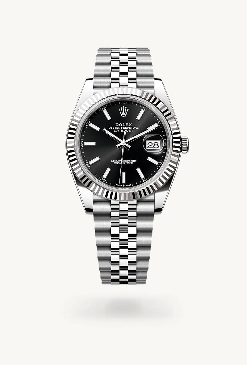 rolex Datejust in White Rolesor - combination of Oystersteel and white gold, M126334-0018 - Schiffman's Jewelers