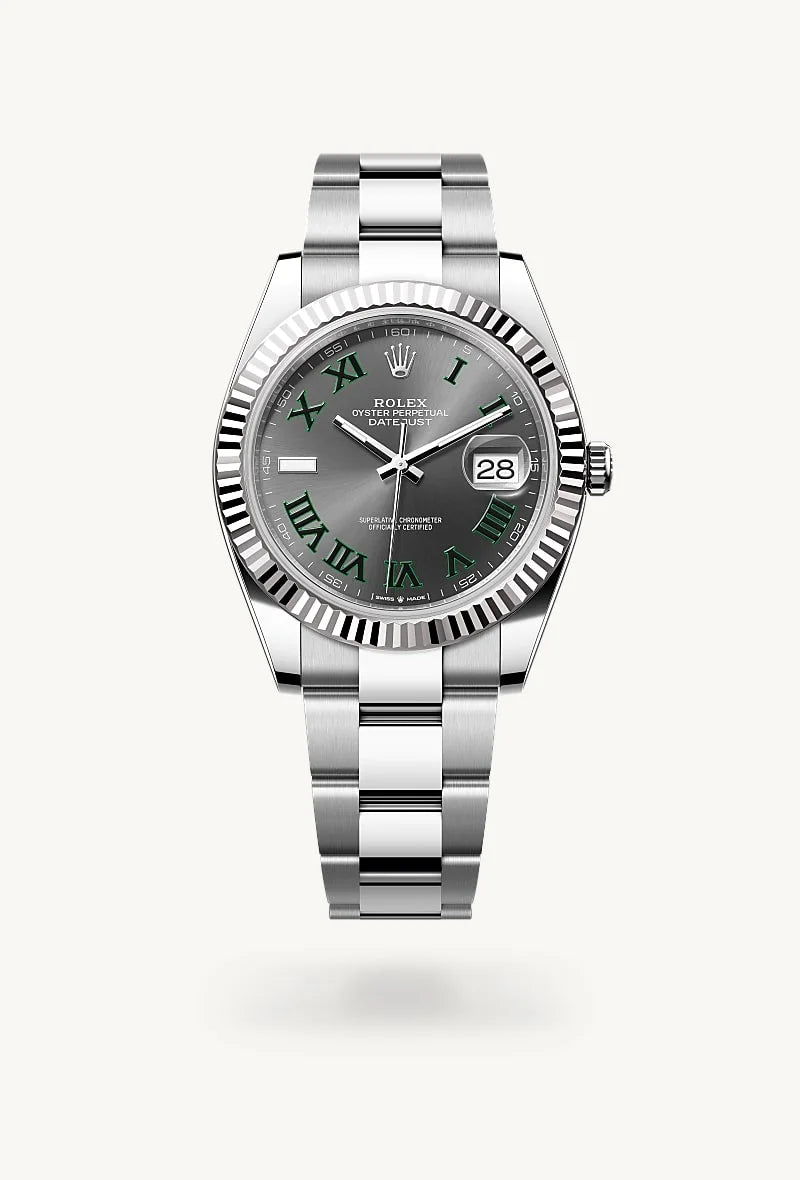 rolex Datejust in White Rolesor - combination of Oystersteel and white gold, M126334-0021 - Schiffman's Jewelers