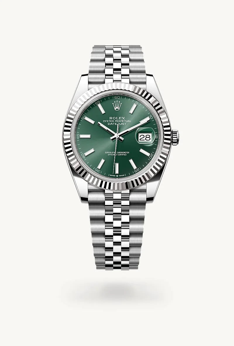 Rolex Datejust in White Rolesor - combination of Oystersteel and white gold, M126334-0028 - Schiffman's Jewelers
