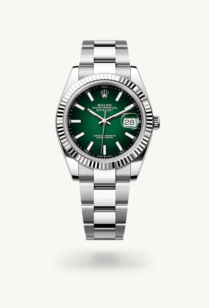 rolex Datejust in White Rolesor - combination of Oystersteel and white gold, M126334-0033 - Schiffman's Jewelers