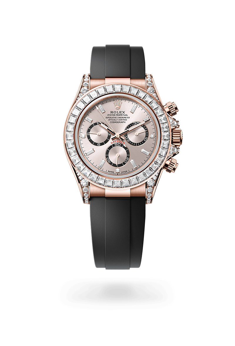 rolex Cosmograph Daytona in 18 kt Everose gold with lugs set with diamonds,  - Schiffman's Jewelers