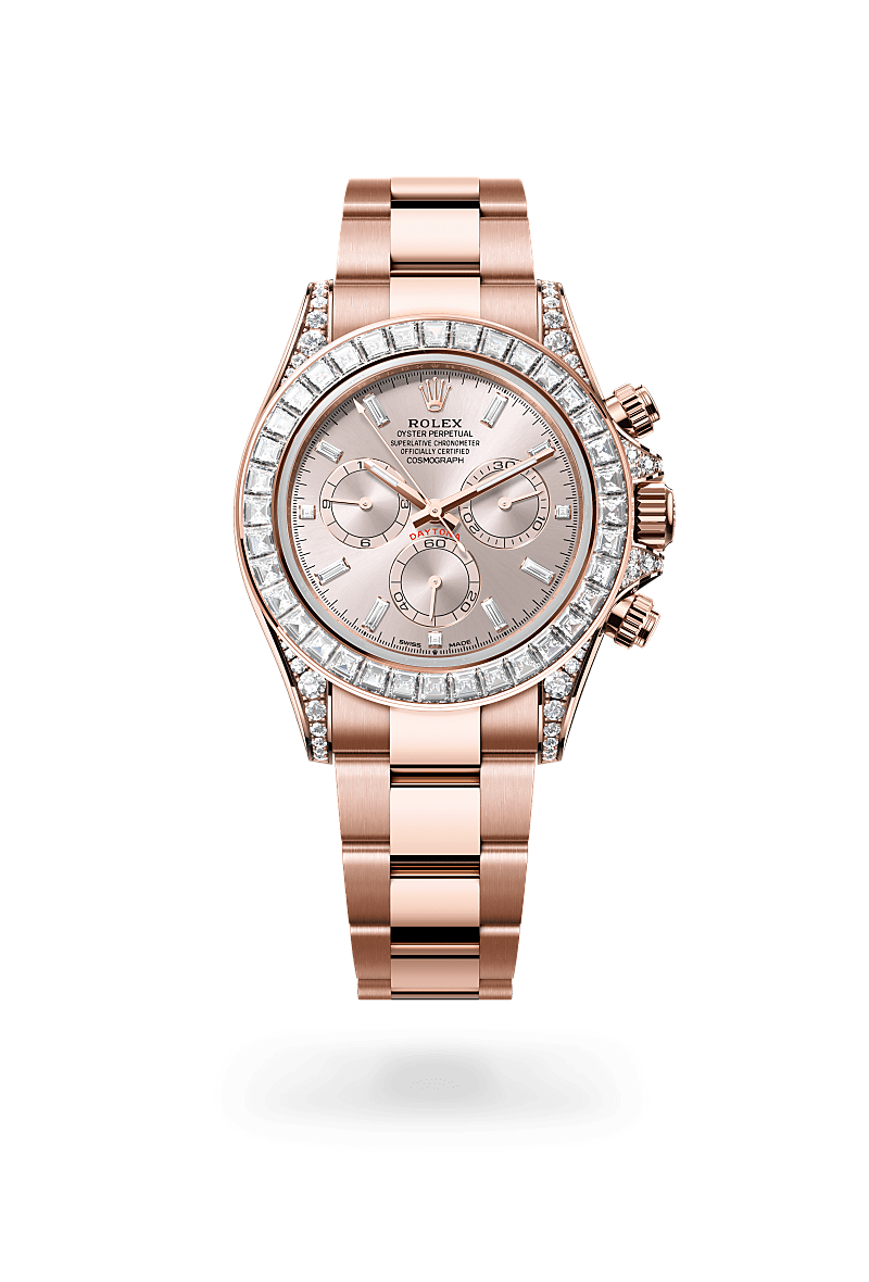 rolex Cosmograph Daytona in 18 kt Everose gold with lugs set with diamonds,  - Schiffman's Jewelers