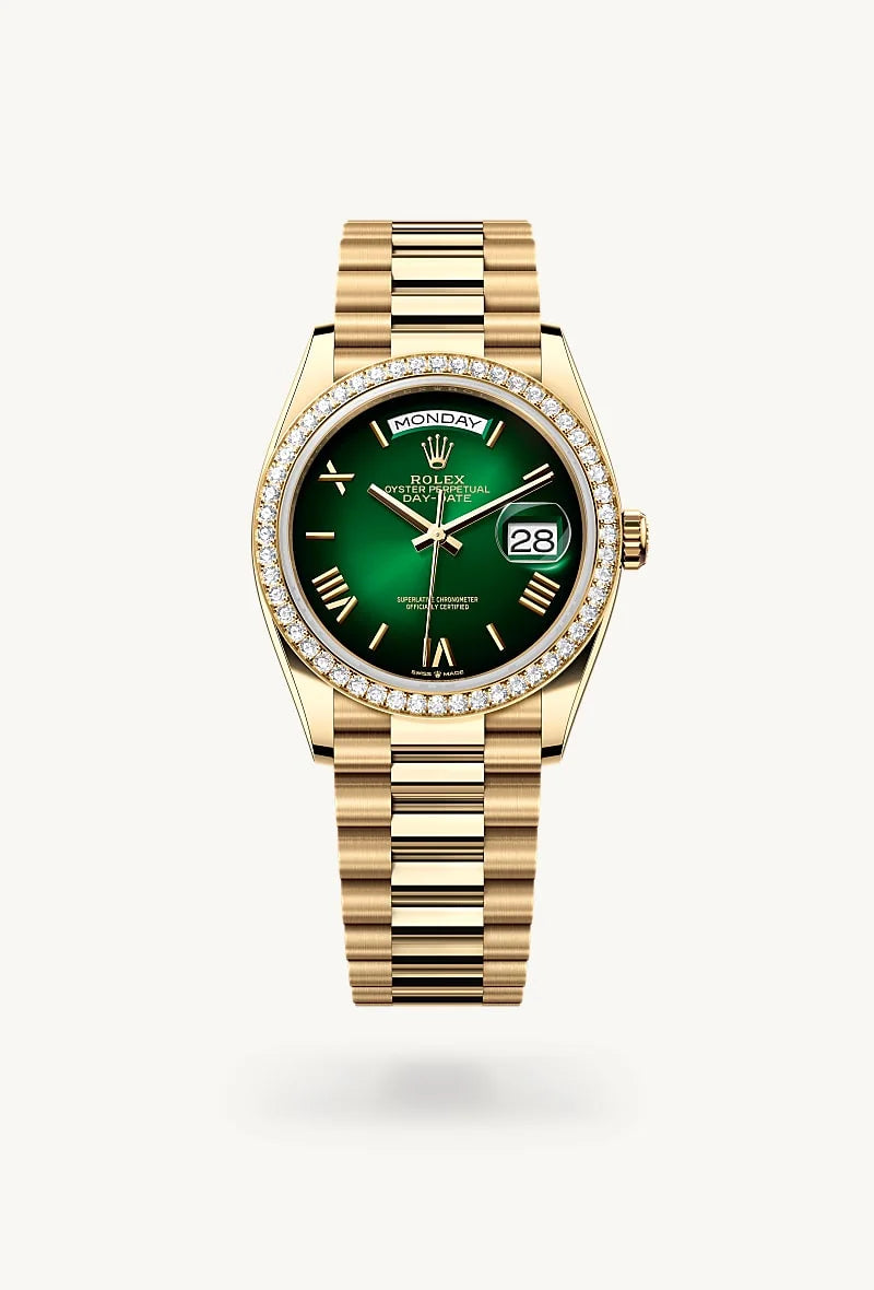 Rolex Day-Date in 18 kt yellow gold, M128348RBR-0068 - Schiffman's Jewelers