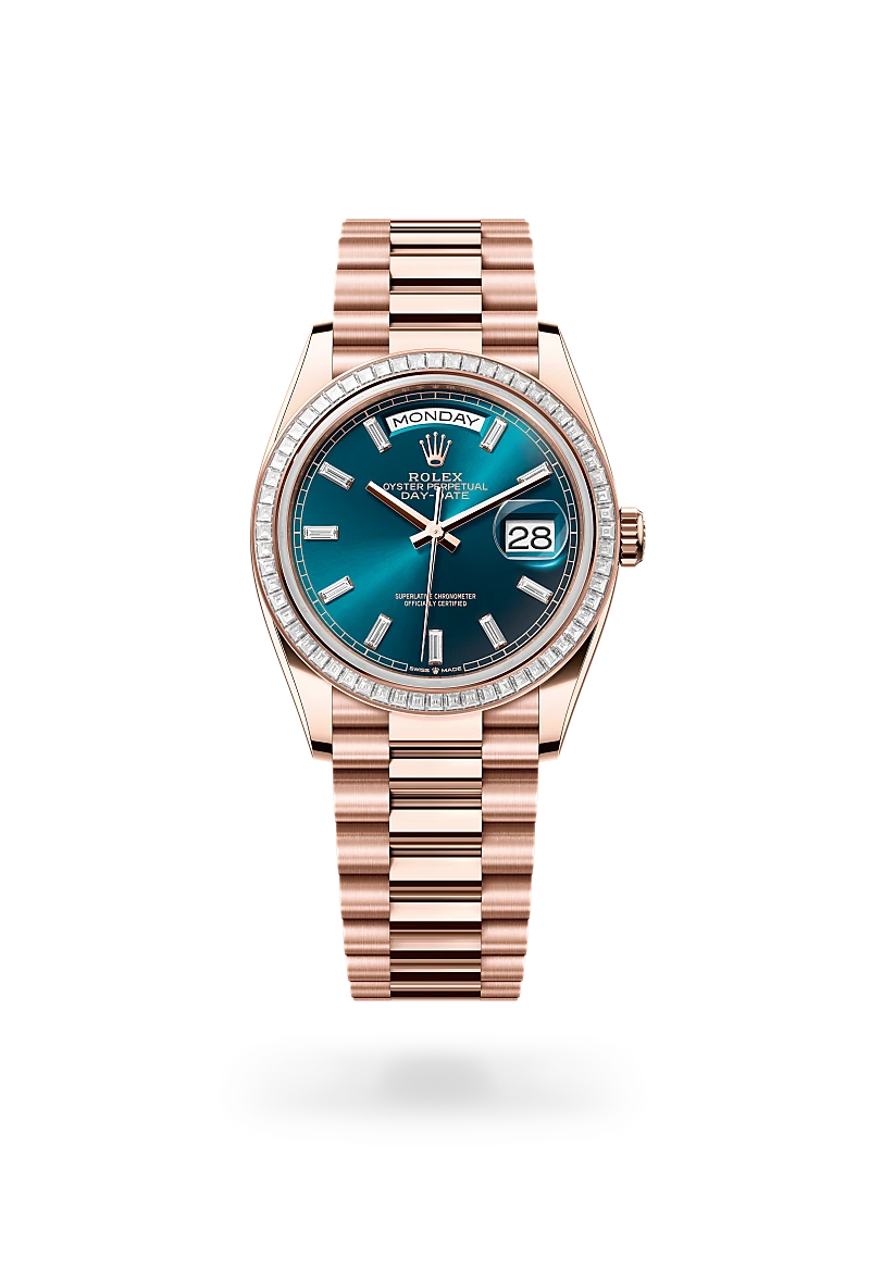 rolex Day-Date in 18 kt Everose gold, M128395TBR-0032 - Schiffman's Jewelers