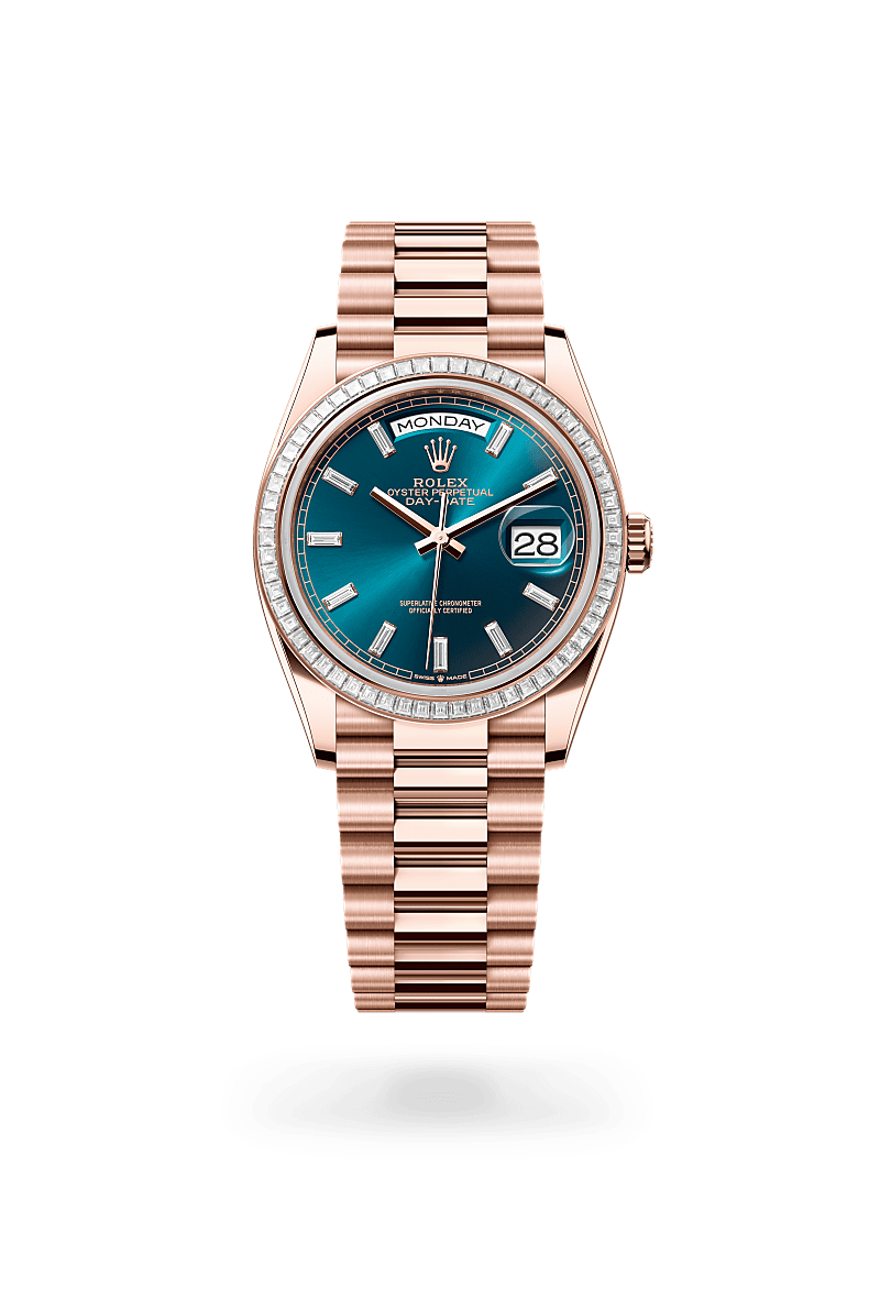 rolex Day-Date in 18 kt Everose gold, M128395TBR-0032 - Schiffman's Jewelers