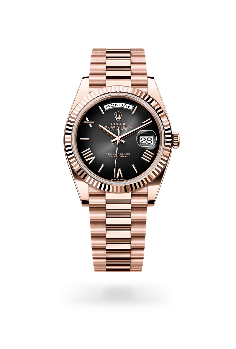 rolex Day-Date in 18 kt Everose gold, M228235-0055 - Schiffman's Jewelers
