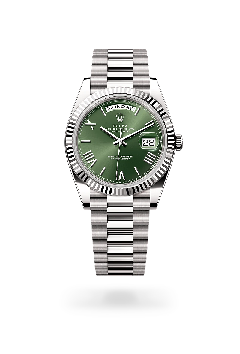 rolex Day-Date in 18 kt white gold, M228239-0033 - Schiffman's Jewelers