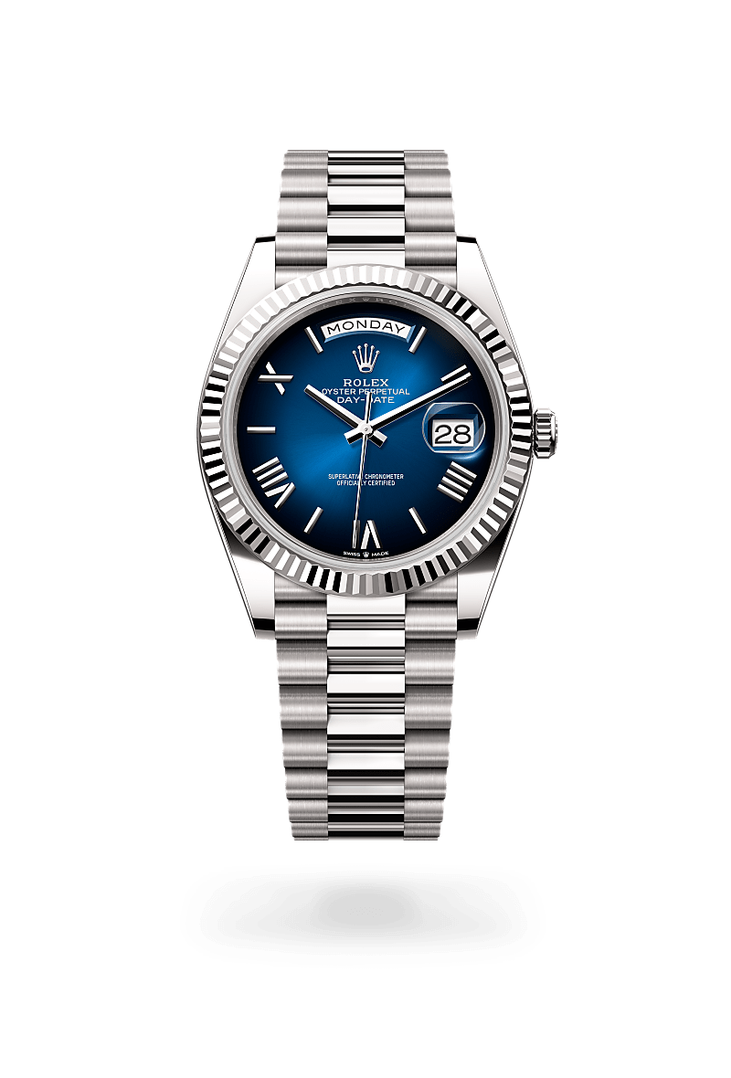 rolex Day-Date in 18 kt white gold, M228239-0076 - Schiffman's Jewelers