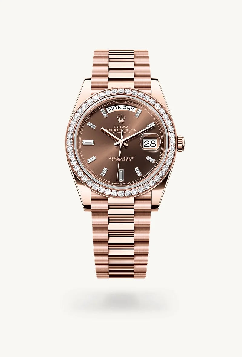 rolex Day-Date in 18 kt Everose gold, M228345RBR-0006 - Schiffman's Jewelers