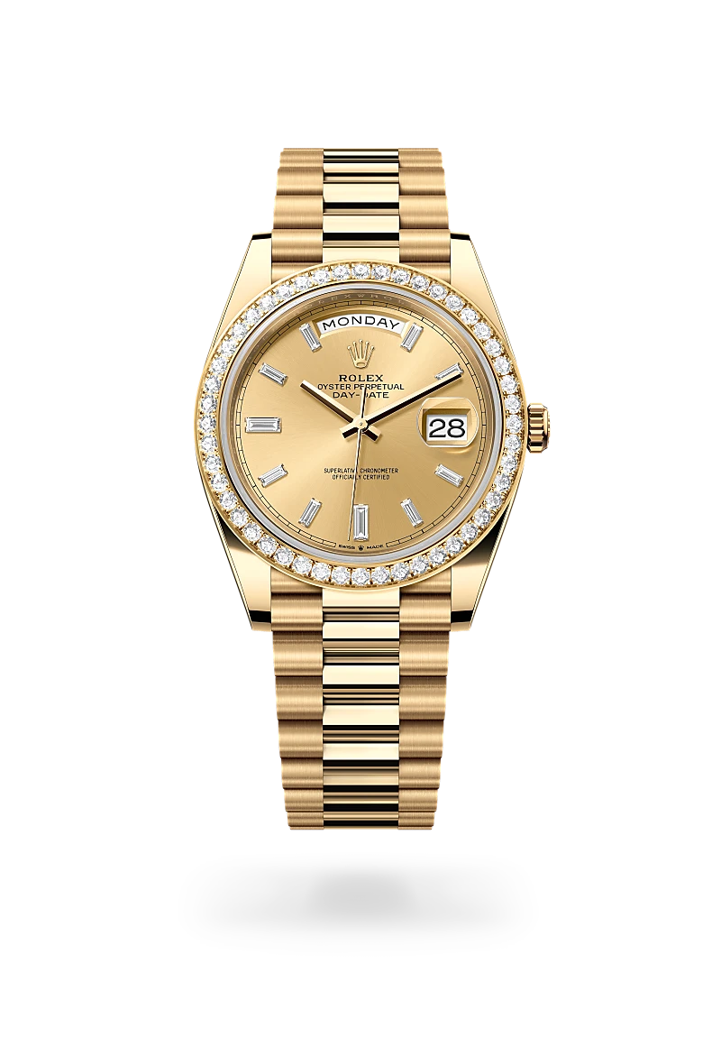 rolex Day-Date in 18 kt yellow gold, M228348RBR-0002 - Schiffman's Jewelers
