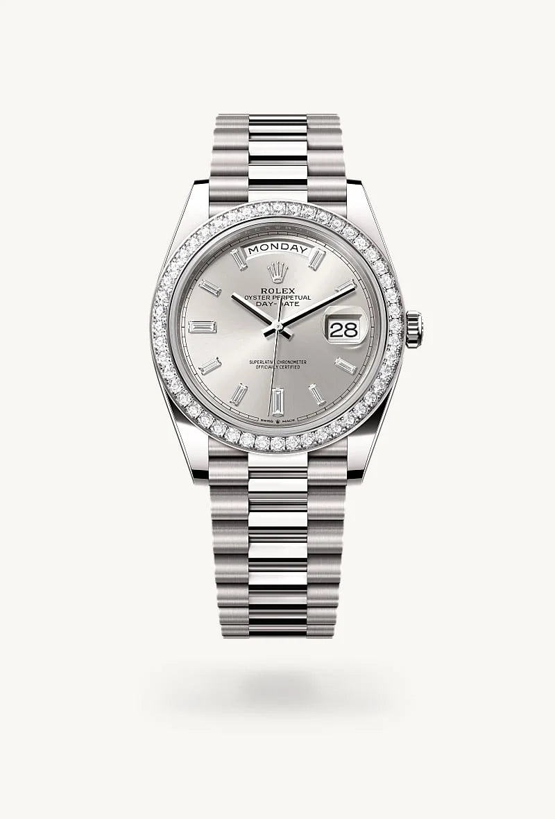 Rolex Day-Date in 18 kt white gold, M228349RBR-0001 - Schiffman's Jewelers