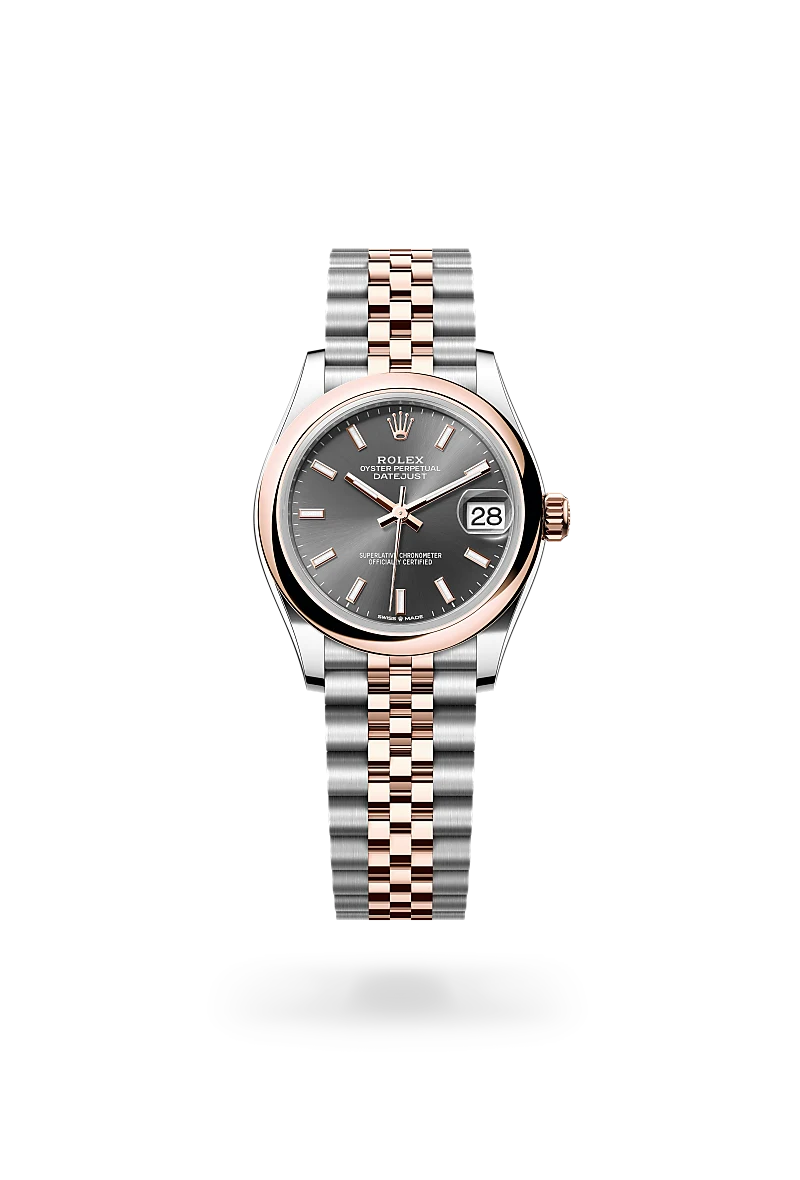 rolex Datejust in Everose Rolesor - combination of Oystersteel and Everose gold, M278241-0018 - Schiffman's Jewelers
