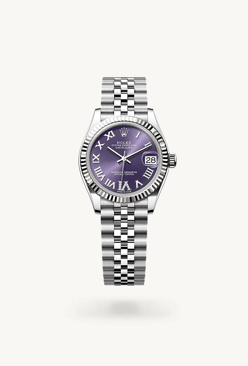 rolex Datejust in White Rolesor - combination of Oystersteel and white gold, M278274-0026 - Schiffman's Jewelers