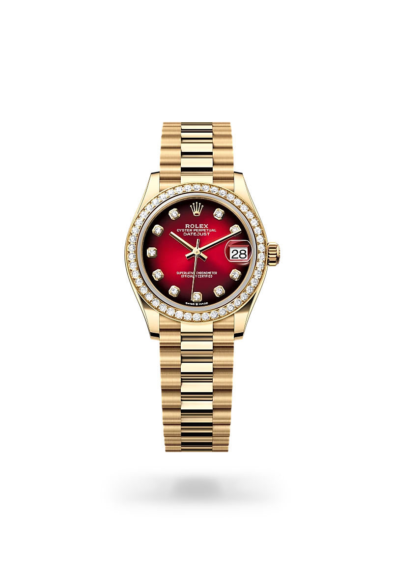 rolex Datejust in 18 kt yellow gold, M278288RBR-0041 - Schiffman's Jewelers
