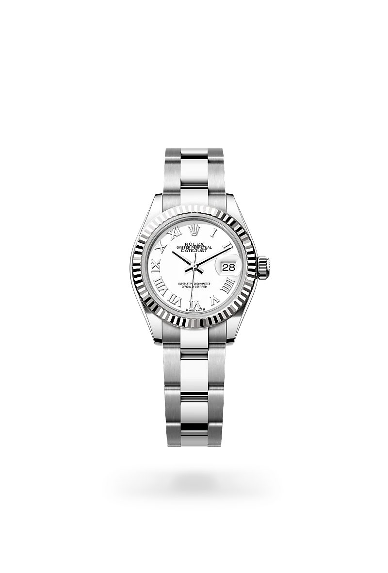Rolex Lady-Datejust in White Rolesor - combination of Oystersteel and white gold, M279174-0020 - Schiffman's Jewelers