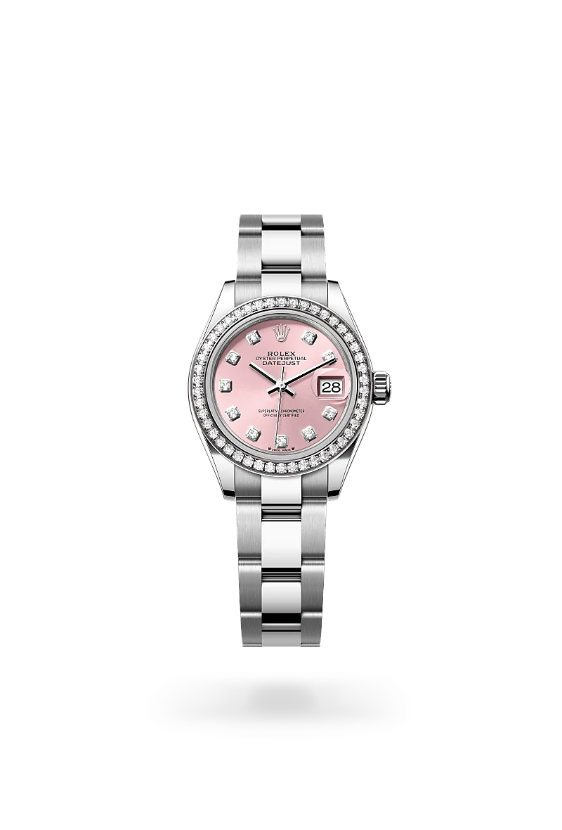rolex Lady-Datejust in White Rolesor - combination of Oystersteel and white gold, M279384RBR-0004 - Schiffman's Jewelers