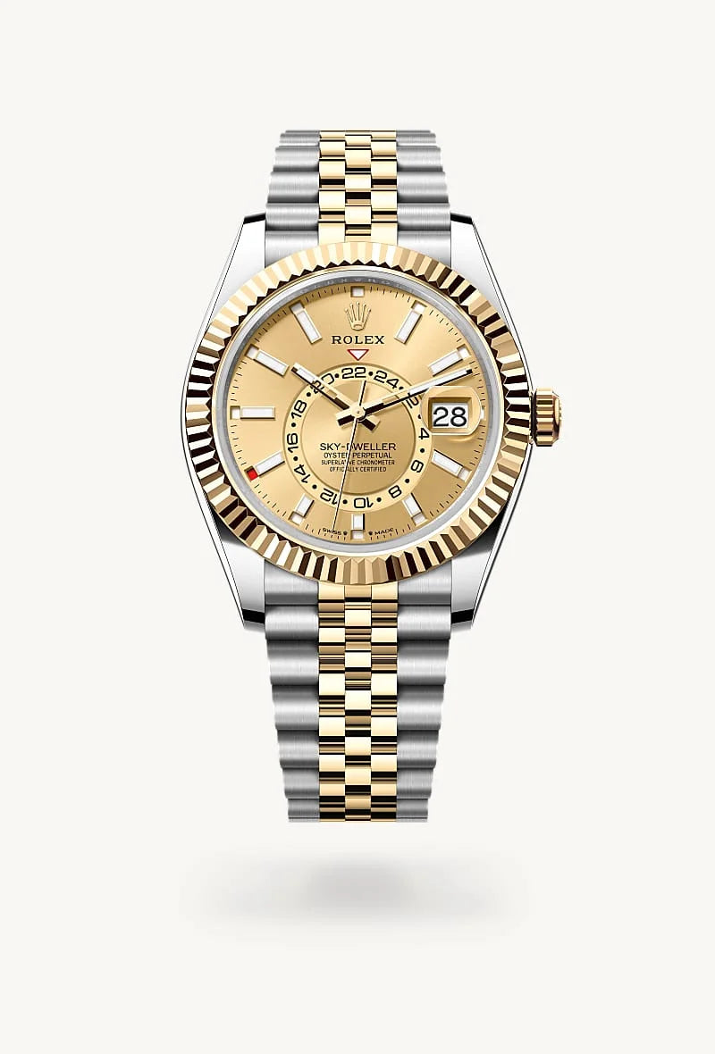 rolex Sky-Dweller in Yellow Rolesor - combination of Oystersteel and yellow gold, M336933-0002 - Schiffman's Jewelers