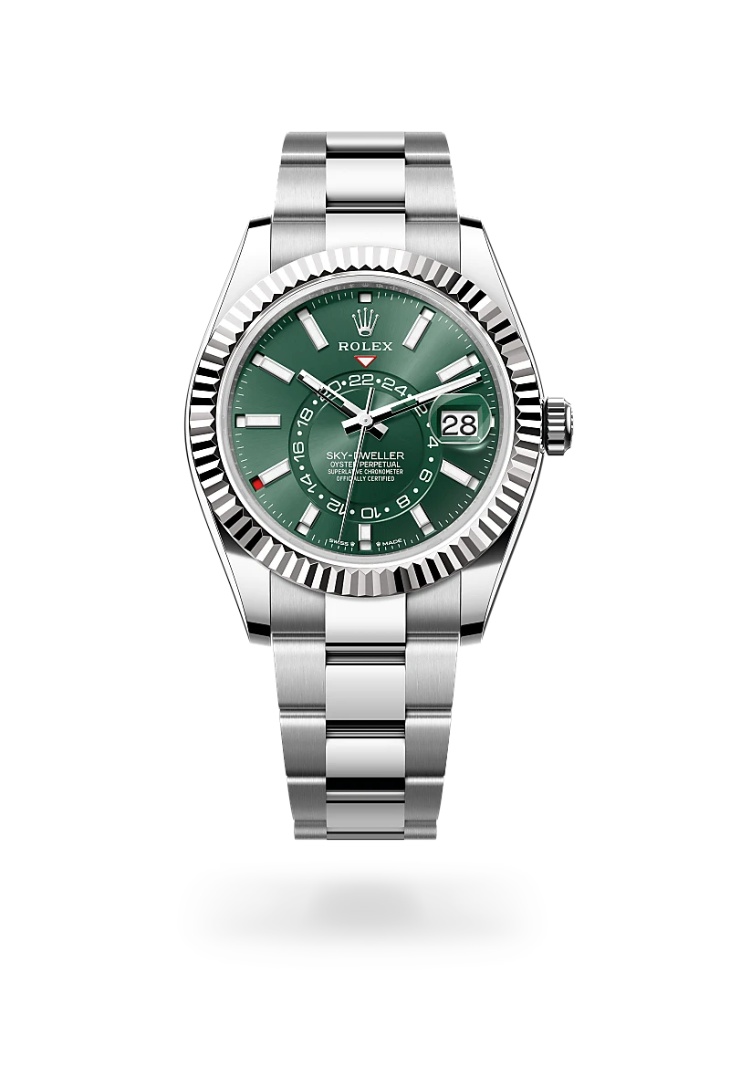 Rolex Sky-Dweller in White Rolesor - combination of Oystersteel and white gold, M336934-0001 - Schiffman's Jewelers