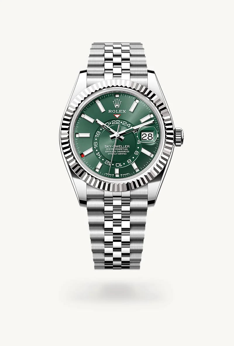 Rolex Sky-Dweller in White Rolesor - combination of Oystersteel and white gold, M336934-0002 - Schiffman's Jewelers