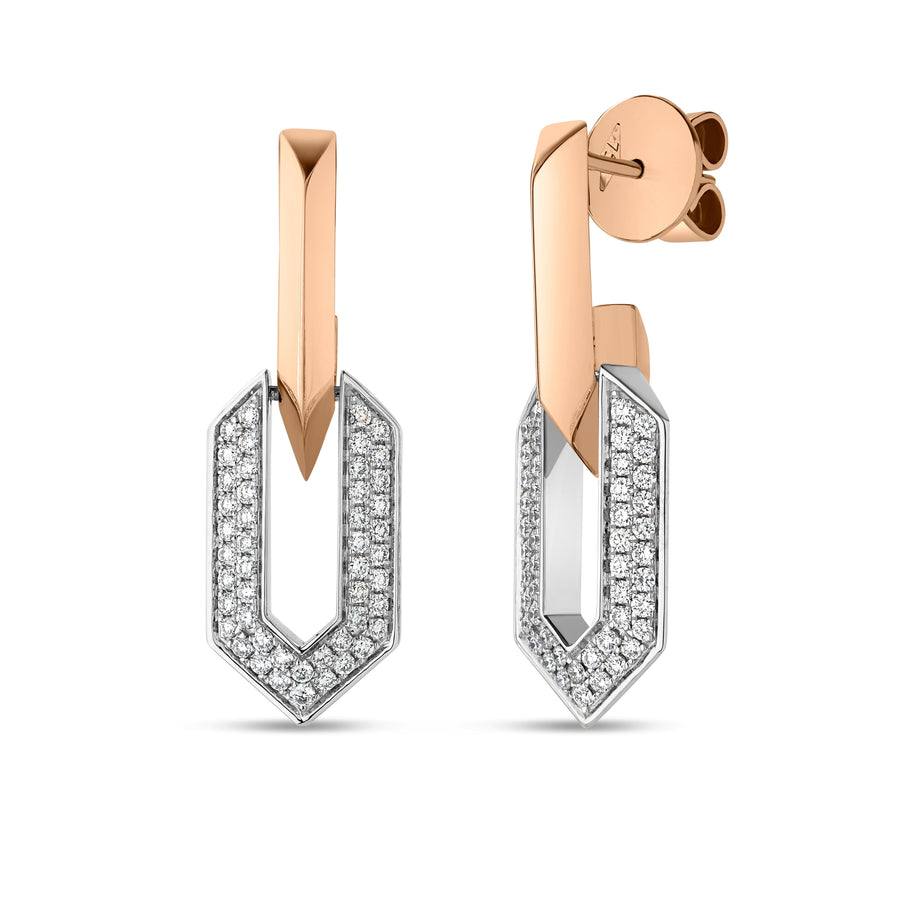 Designer Gold 0.45ct Diamond Drop Earrings in 18K Rose Gold