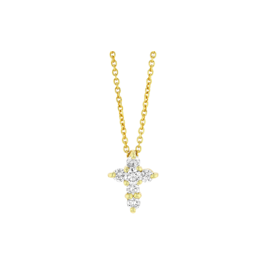 Tiny Treasures 0.20ct Diamond Cross Pendant in 18K Yellow Gold, 18" chain