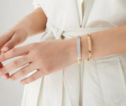 Masai 0.10ct Diamond Coil Bangle Bracelet in 18K Yellow Gold