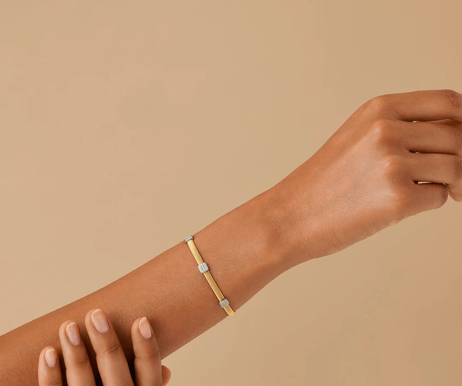 Masai 0.21ct Diamond Station Bracelet in 18K Yellow Gold, 6.75in