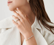 Masai Diamond Bar Bracelet in 18K Yellow and White Gold