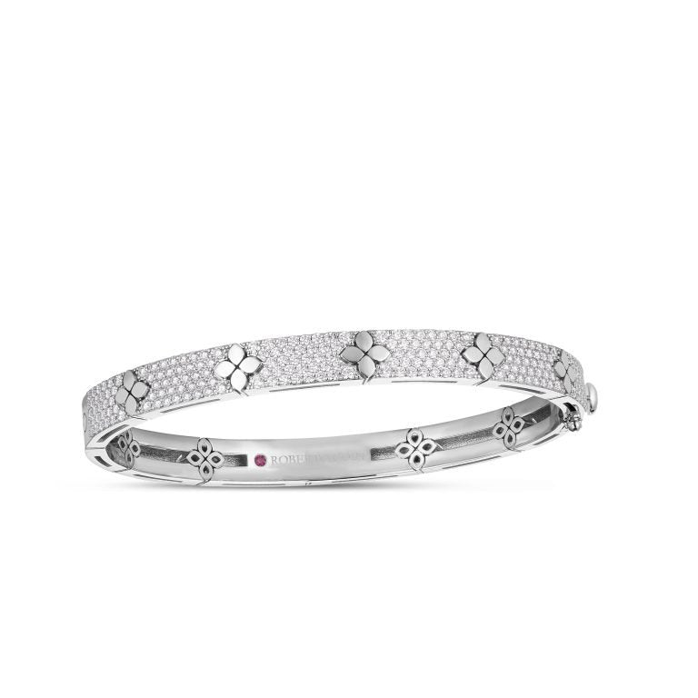 Love in Verona Diamond Bangle Bracelet in 18K White Gold