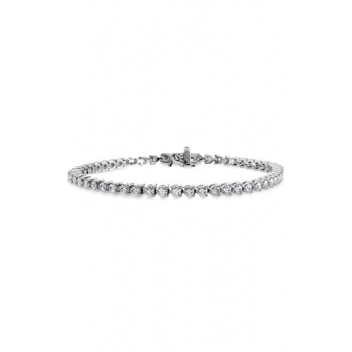 Temptation Diamond 3-Prong Tennis Bracelet in 18K White Gold, 7in