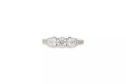 1.64ct Diamond 3 Stone Stretch Ring in 18K White Gold