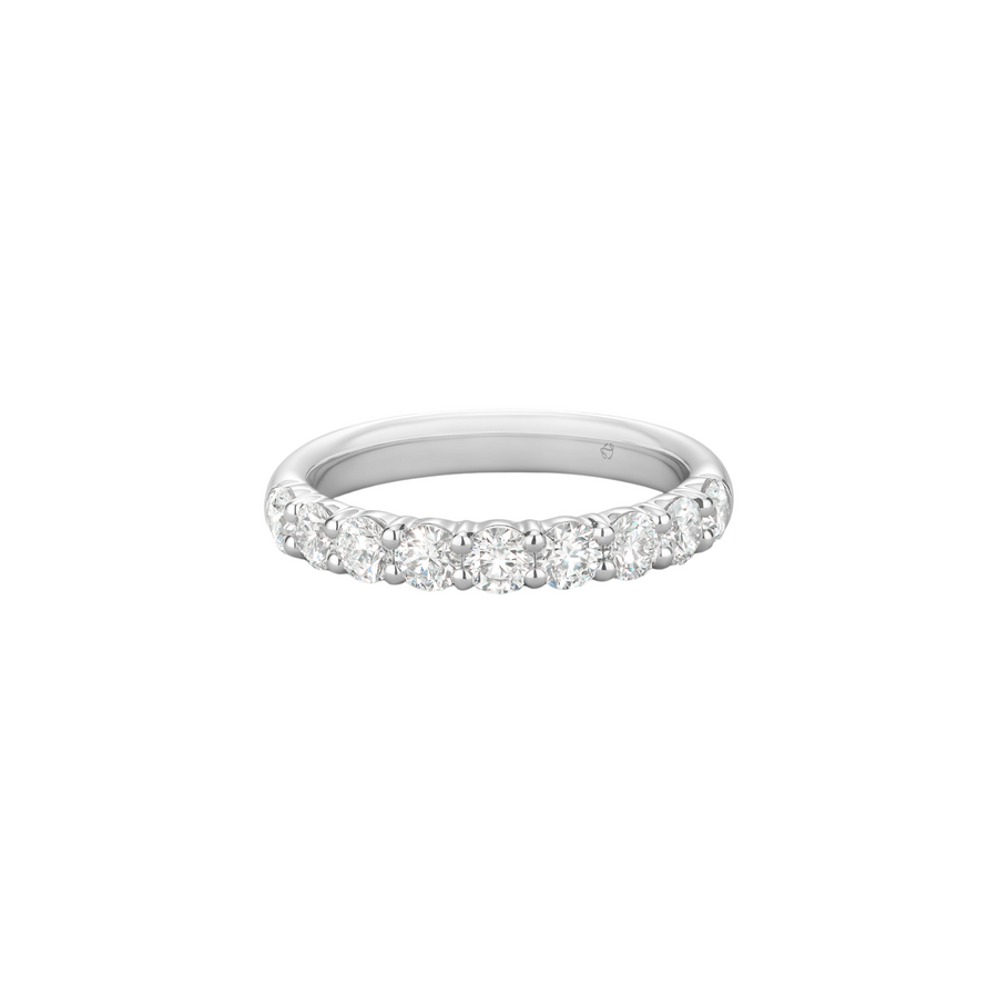 Signature 1.01ct Diamond 9-Stone Partway Band in Platinum size 6.5